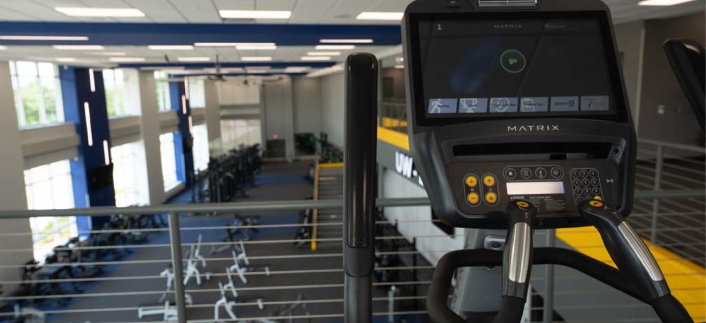 Overlooking the fitness center